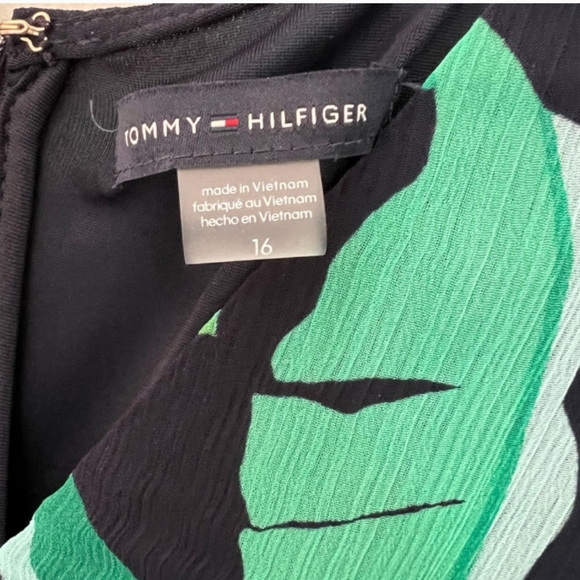 Tommy Hilfiger Tropical Leaf Print High-Low Dress, Sz 16 - Picture 12 of 14